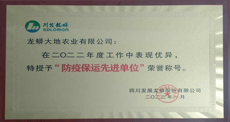 防疫保运先进单位
